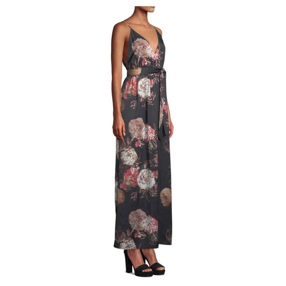 Tularosa Self-Tie Floral Black Maxi Dress - Picture 4 of 8